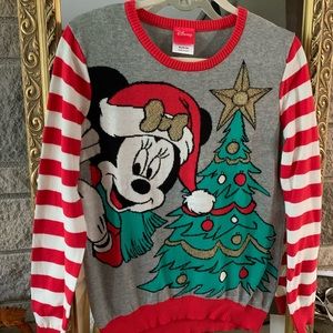 NWT Minnie Mouse Light Up Christmas Sweater Disney Holiday WDW Ugly Xmas kids XL